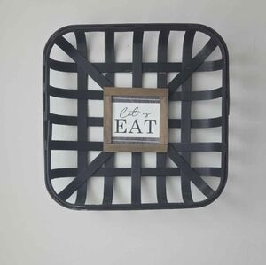 Hobby Lobby Black Wall Basket with 'Let's Eat' Sign
